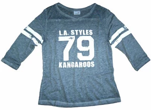 Kinder Shirt mit 7/8 Arm  Gr 140 146  grau melange  wet look  neu von KangaROOS - Bild 1 von 2