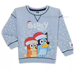 Bluey Christmas Shirt Boy Girl Disney Sweatshirt Top Dog Size 2T- 5T Toddler 4 5 - Picture 1 of 3