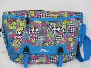 High Sierra Tank Messenger Bag Blue Floral Geometric Laptop Computer Bag - Picture 1 of 9