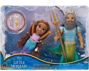 Disney The Little Mermaid Ariel Doll and King Triton Petite Gift Set, 6 Inches T - Picture 1 of 7