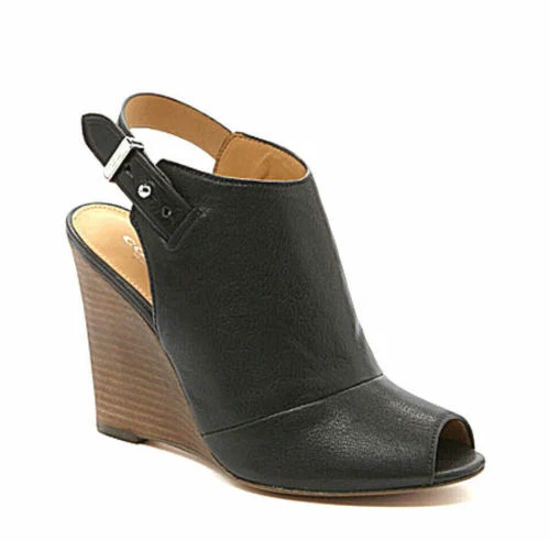 Coach Carissa Optic Art Brown/khaki Wedge Sandal Shoes Size 8 B