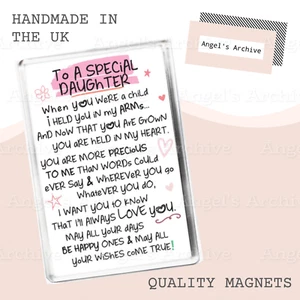 SPECIAL DAUGHTER ✳ LOVE POEM ✳ LARGE FRIDGE MAGNET ✳ KEEPSAKE BIRTHDAY GIFT - Picture 1 of 1