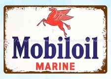 dorm room home kitchen lodge cafe MOBILOIL MARINE metal tin sign