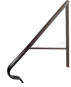 Metal Railing Black Paint 22" HANDRAIL Outdoor 2 steps RAILS Post mount w/bolts - Picture 1 of 4