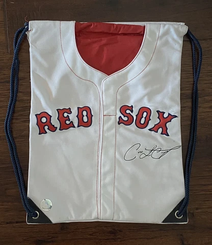 Red Sox Coco Crisp #10 White Jersey Drawstring Backpack 17”H x 13”W Cover