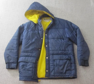 Chaqueta vintage Montgomery Ward mediana con capucha azul defectos Foto 1 de 4