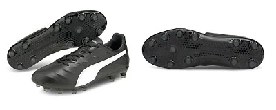 Puma King Pro 21 SL FG Leather Double Black White Cleats Shoes Boys Girls - Image 1 of 3
