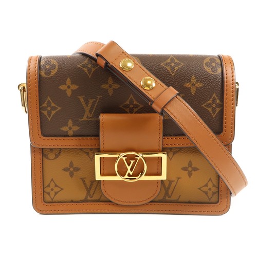LOUIS VUITTON（LV） Borsa a tracolla Louis Vuitton LV GHW Mini Dauphine M44580 Monogram Reverse Marrone