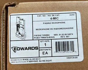 EST EDWARDS 4-MIC FIRE ALARM VOICE EVAC MICROPHONE MODULE. NIB. - Picture 1 of 5
