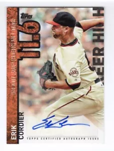 2015 TOPPS SERIES 2 ERIK CORDIER CAREER HIGH AUTOGRAPH-#CHA-EC - GIANTS - Picture 1 of 2