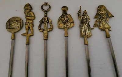 Vintage 16'' Turkish Brass Stainless Shish Kabob Skewers Made In Turkey Lot 6  - Image 1 of 4