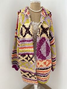 Free People “Jerry” Mutlicoloured Cardigan Hooded Extra Small RRP £268 Last One