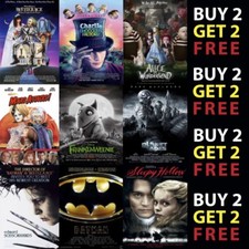 BEST TIM BURTON CLASSIC MOVIE FILM POSTERS A4 A3 300gsm Paper/Card