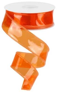 Cinta de gelatina naranja, Halloween, impermeable, PVC, borde con cable, 1,5" de ancho X 10 yardas - Imagen 1 de 1