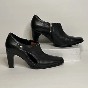 Harley Davidson Black heels with side show and studs women's size 9 - Picture 1 of 10