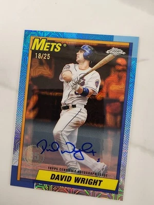 2025 Topps Update David Wright Orange Auto /25 Silver Pack - Image 1 of 2