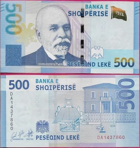 ALBANIA 500 LEKE 2020 UNC DA,ISMAEL QEMALI AND BANKA E SHQIPERISE BUILDING IN TI - Picture 1 of 1