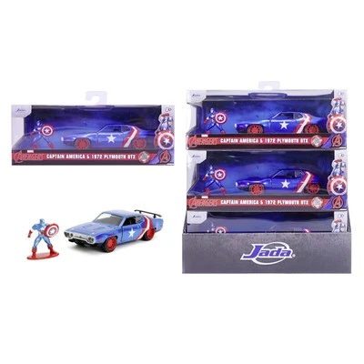 Marvel, Capitan America Plymouth GTX 1971 + Capitan America - Jada Toys + 8 Anni - Immagine 1 di 4