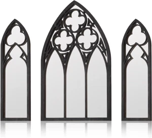 3 Pack Gothic Mirrors, Cathedral Arch Frame, Tiny Gothic Room Decor - 9.8 Inches - Picture 1 of 12