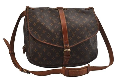 Authentic Louis Vuitton Monogram Saumur 35 Shoulder Cross Bag M42254 LV 5882M - Image 1 of 4
