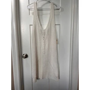 Neu mit Etikett Anthropologie Pointelle Damen-Strick-Minikleid weiß Größe XL  - Bild 1 von 15
