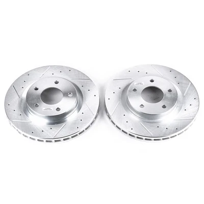PowerStop Evolution Drilled Slotted Rotors Pair Front For Chrysler Sebring - Image 1 of 3