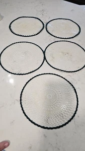Vintage Plastic Doilies With Crochet Edges - Picture 1 of 2