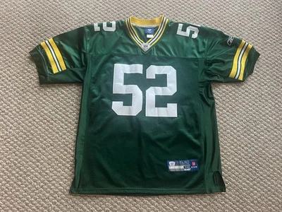 锐步 Onfield-Clay Matthews 缝合包装工队球衣(绿色-成人 50 码) — 第 1/4 张图片