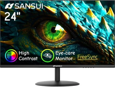 SANSUI ES-24X5AL Gaming Monitor 24" Eye Care 1080P Display HDMI VGA 100Hz 1ms - Image 1 of 4