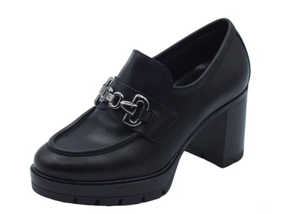 NeroGiardini I411432D Guanto Nero Mocassini Classici Eleganti per Donna in pelle - Immagine 1 di 3