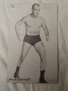 1947-1966 HANS SCHMIDT ARCADE EXHIBIT WRESTLING CARD - Bild 1 von 4