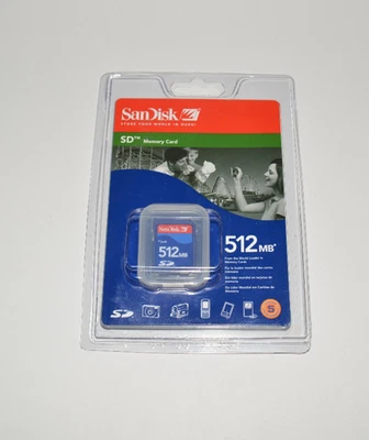 NEW in Case SanDisk 512 MB SD Card SDSFB-512-A10  - Image 1 of 2