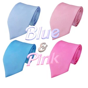 Barbie Baby Pink and Ken Baby Blue Adult Ties - Picture 1 of 5