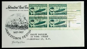 International Naval Review PB auf FDC, Scott # 1091, USS Saratoga, 10. Juni 1957 - Bild 1 von 2