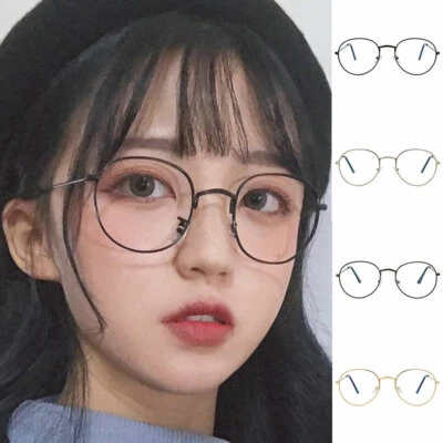 Unisex Vintage Round Circle Metal Frame Eyeglasses Clear Lens Reading Glasses" - Image 1 of 4