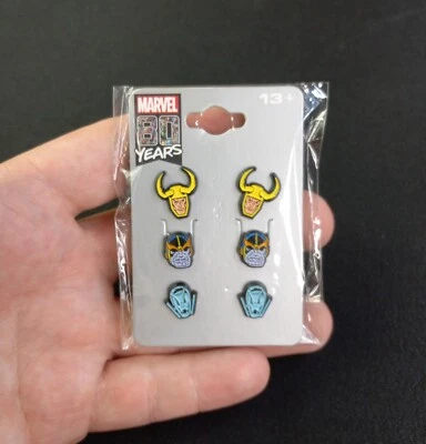 Marvel 80 Years Earrings Loki Thanos Ultron - Image 1 of 4