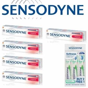 Toothpaste Sensodyne 100g Sensitive Teeth Original Flavor Oz Toothbrush : 5Box - Afbeelding 1 van 8