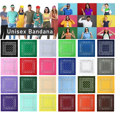 Paquete de 12 pañuelos multiusos de algodón novedad pañuelo de cachemira diadema hombres mujeres Foto 1 de 4