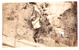 HARD WORK,WISCONSIN DELLS,1920'S.VTG 4.2" x 2.6" PHOTO/7 - Picture 1 of 2