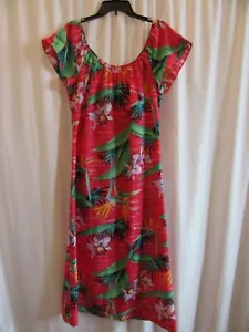 Vestido Hawaiano Vintage Hilo Hattie Pájaro del Paraíso Floral Pullover XL Corto Slv - Imagen 1 de 4