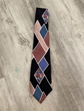 don loper beverly hills tie 1980s Harlequin Style (c22d) Italian Silk