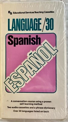 Language/30 Spanish Cassettes - Two Audio Cassettes and a Phrase Dictionary- New - Image 1 of 2