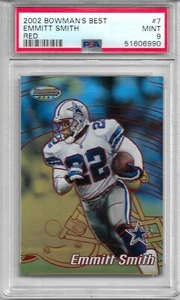 2002 BOWMAN'S BEST RED #7 EMMITT SMITH PSA 9 MINT HOF COWBOYS 060/200 POP 3 - Picture 1 of 2