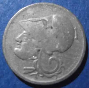 Grecia, 50 Lepta 1926, Fina, Diosa: ATENA, KM#68, Casa de la Moneda de Viena, ¡moneda griega!! - Imagen 1 de 2
