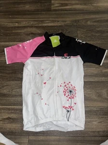 Jersey de ciclismo Cheji para hombre XXL flores negro/rosa/blanco #AA - Imagen 1 de 3