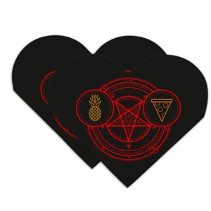 Pineapple Pizza Pentagram Unholy Combo Heart Faux Leather Bookmark Set - Picture 1 of 3