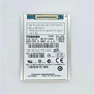 Toshiba HDD1789 100GB 200RPM 1.8" (MK1011GAH) HDD Ultra-ATA/100 DELL: 0XK018 - Image 1 of 3
