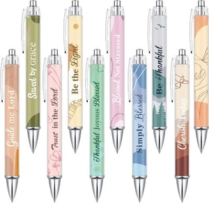 10 Pieces Christian Pens for Women Religious Ink Pens Inspirational Quotes Pens - Picture 1 of 7