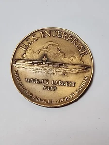 USS Enterprise - World's Largest Ship Bronze Medal - 64MM - Medallic Art JRR13 - Picture 1 of 4