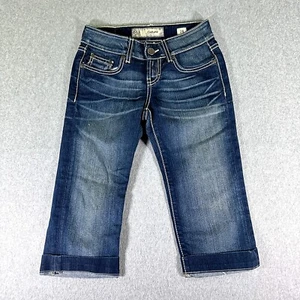 Jeans donna BKE Culture blu etichetta taglia 24 (25x17) vita bassa Capri elasticizzato - Foto 1 di 14